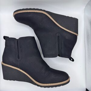 St. John's Bay Burkley Wedge Black Ankle Booties
